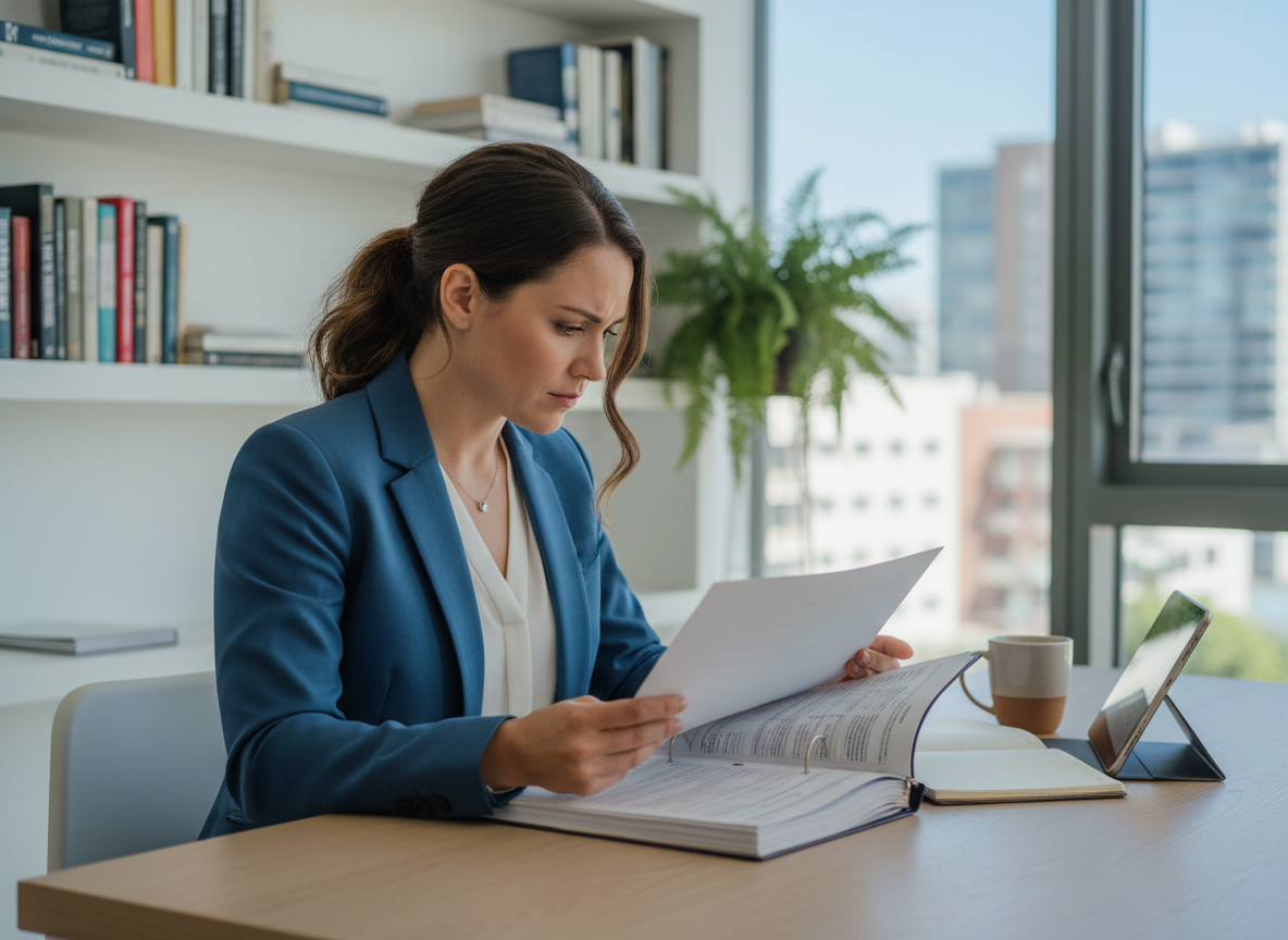 Femme d affaires concentrée dans son bureau à domicile