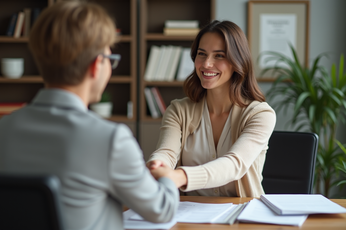 Femme souriante lors d